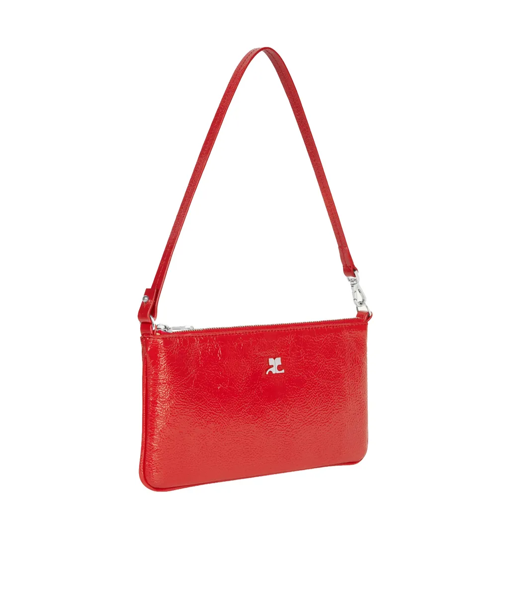 CourrÈGes Logo-Plaque Zipped Naplack Pouch Bag