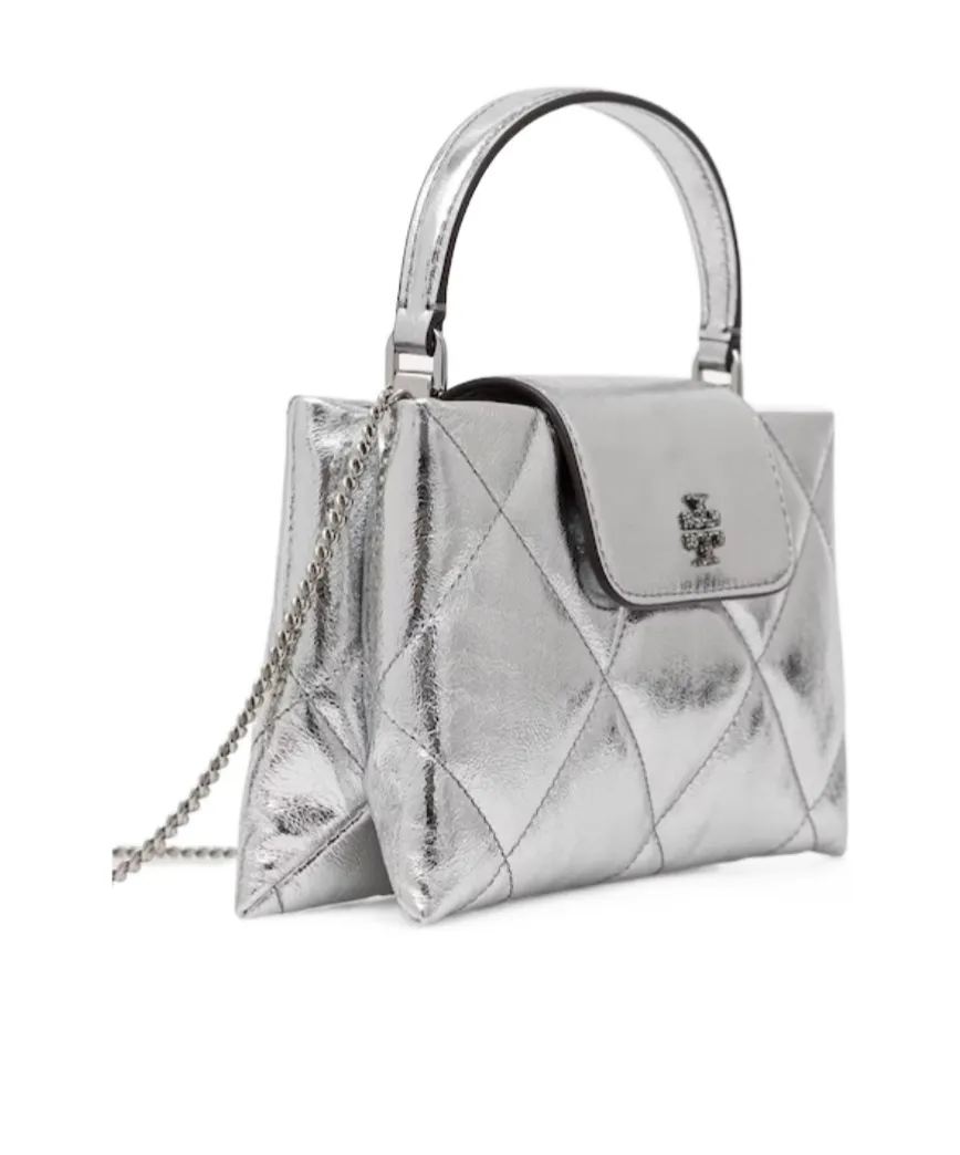 Tory Burch Kira Diamond Quilt Metallic Top Handle Bag