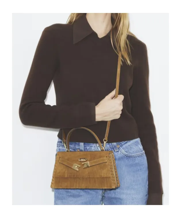 Tory Burch Lee Radziwill Fringed Mini Top Handle Bag