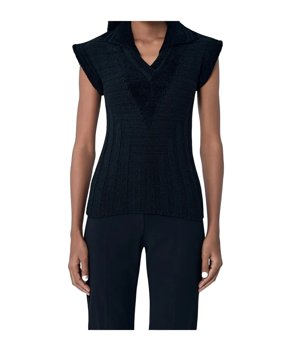 Kiko Kostadinov Quimby Sleeveless Knitted Polo Vest