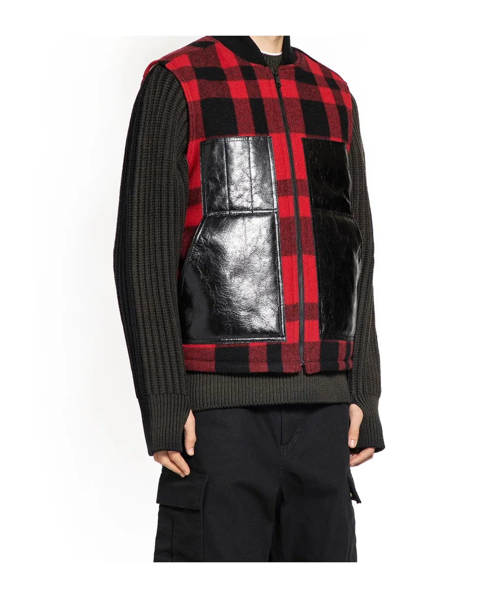 Checked Panelled Vest