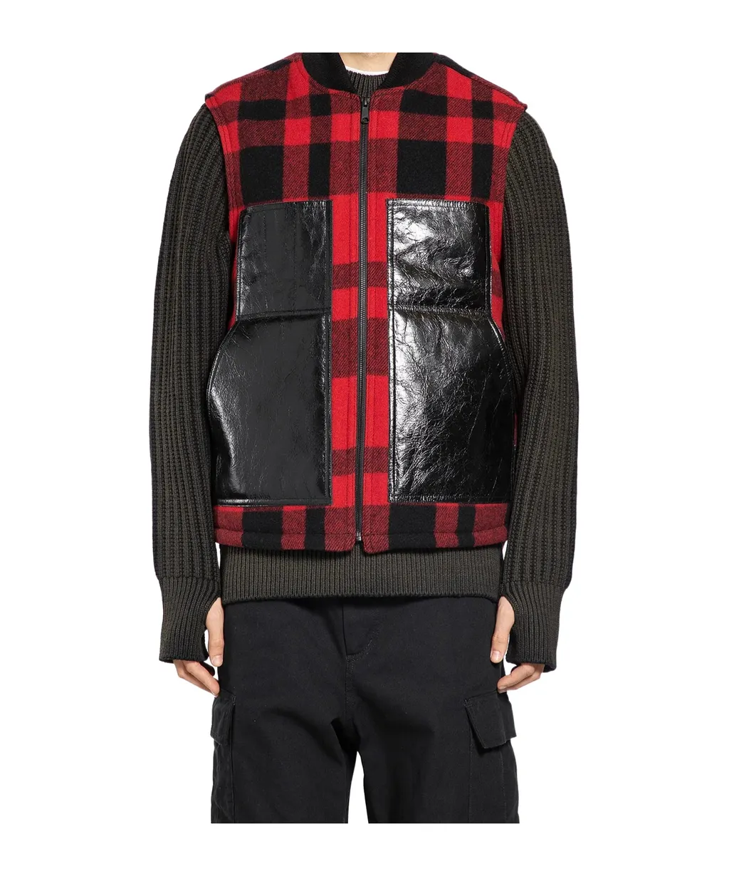 Checked Panelled Vest