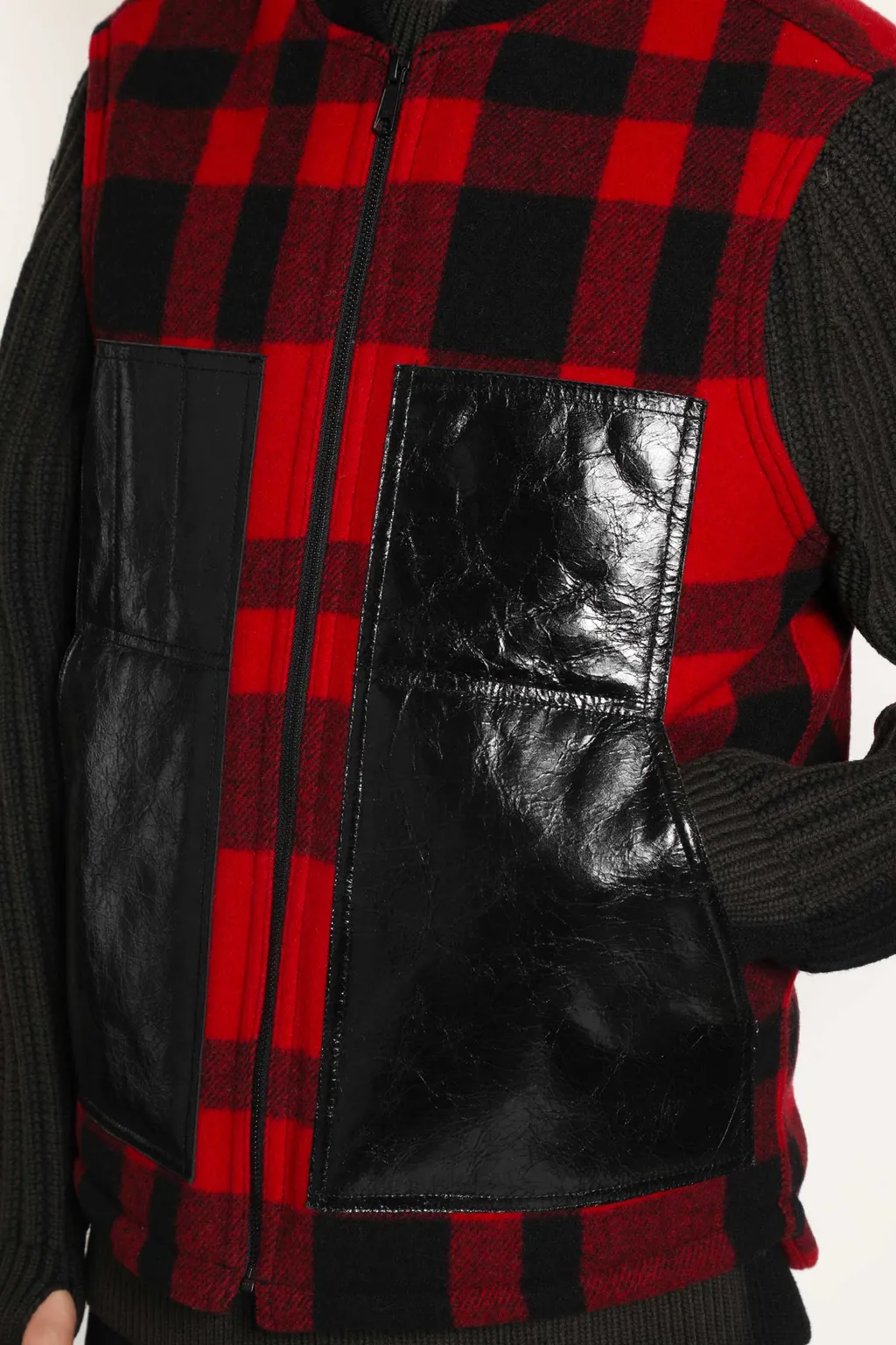 Checked Panelled Vest