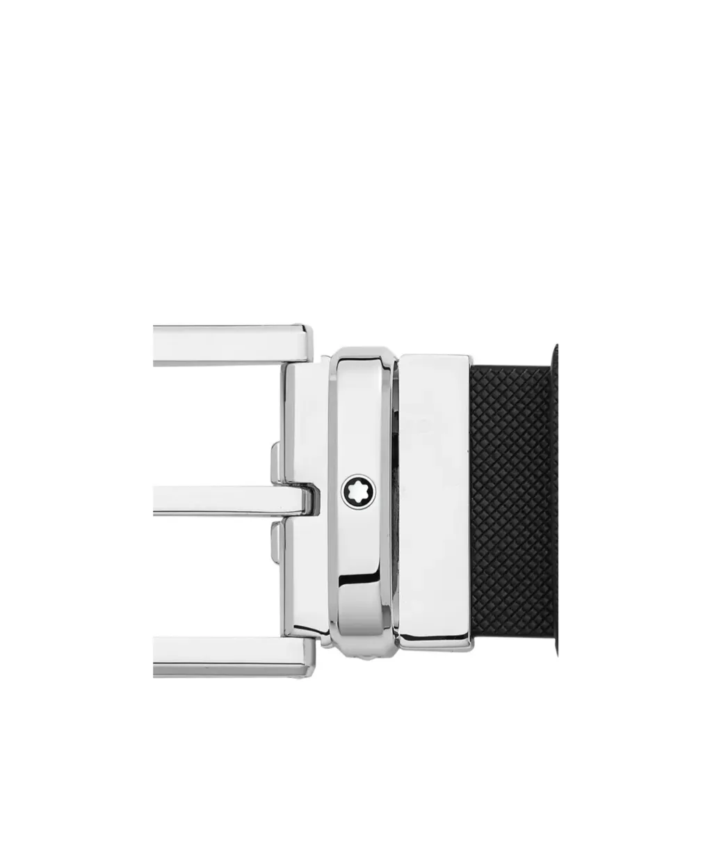 Rectangular-Buckle Leather Belt