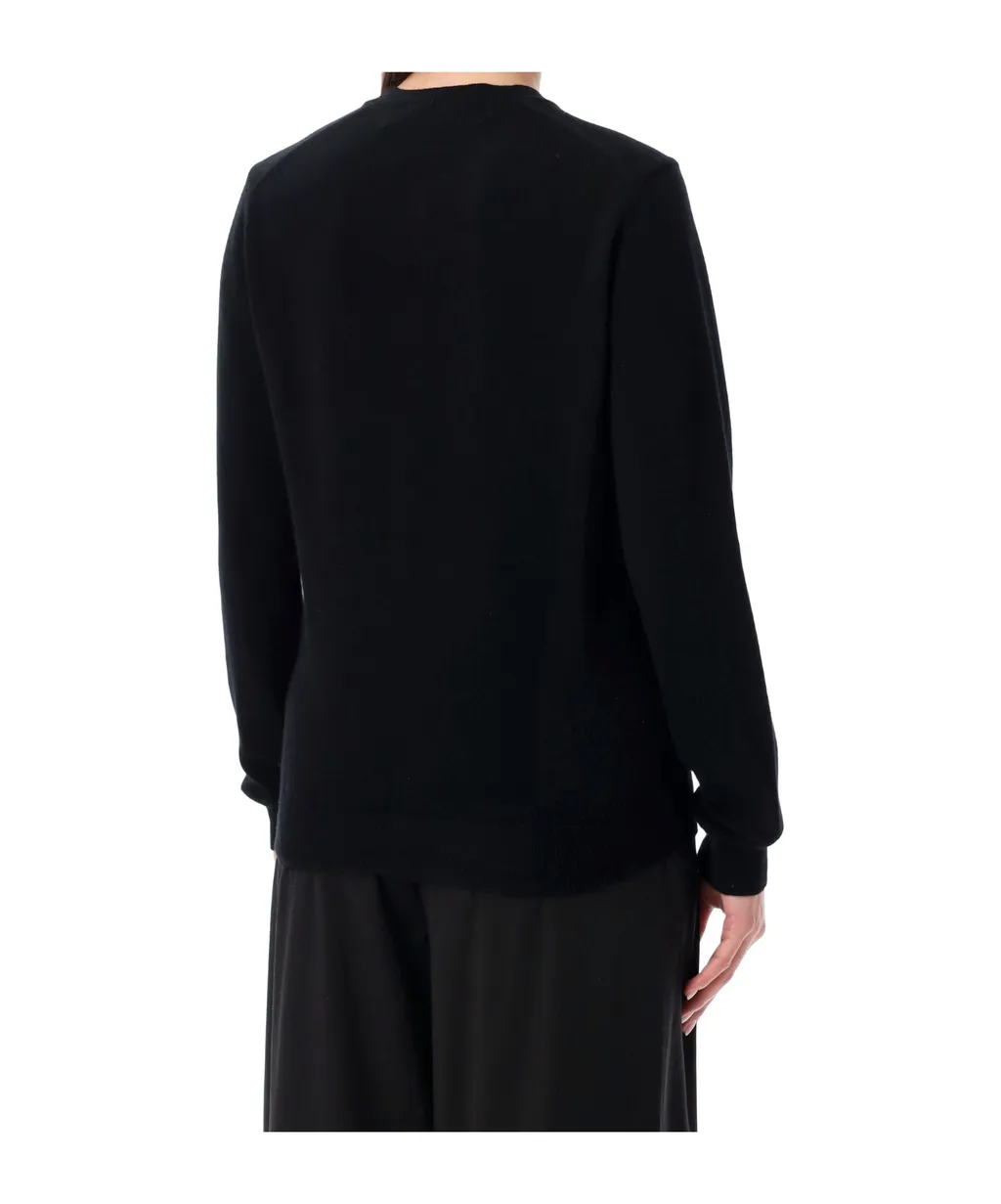 Comme Des GarÇOns Play Logo Patch Crewneck Cardigan