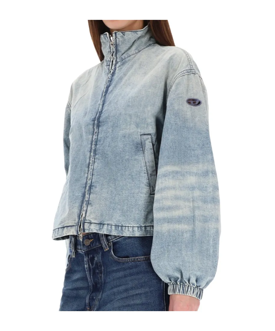 Diesel High-Neck Zipped Denim Jacket
