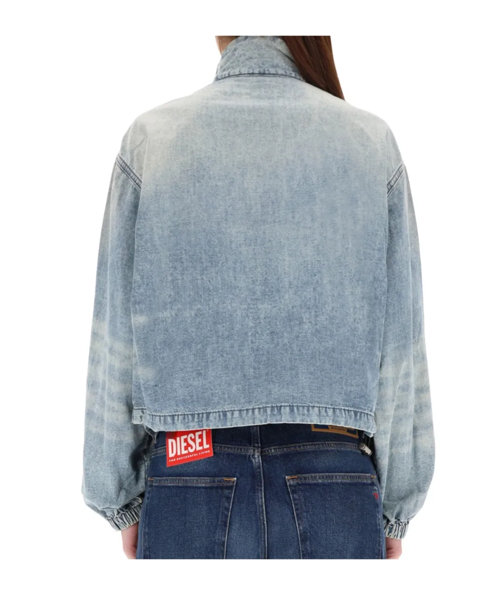 Diesel High-Neck Zipped Denim Jacket
