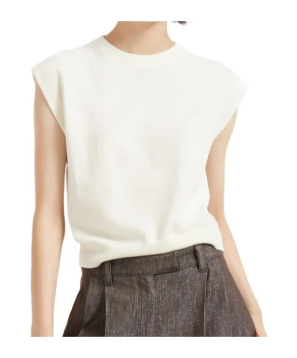Brunello Cucinelli Cap Sleeved Crewneck Sweater