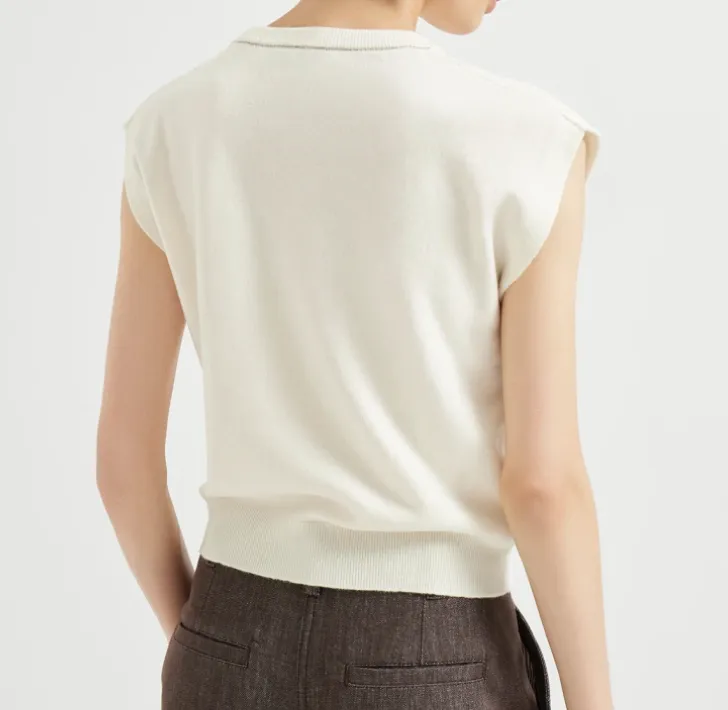 Brunello Cucinelli Cap Sleeved Crewneck Sweater