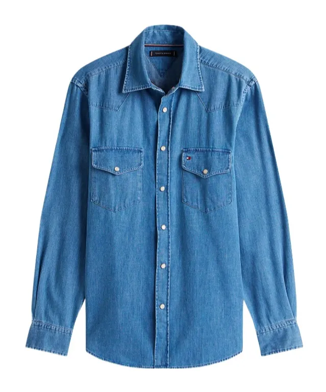 Regular Fit Lightweight Western Denim Shirt