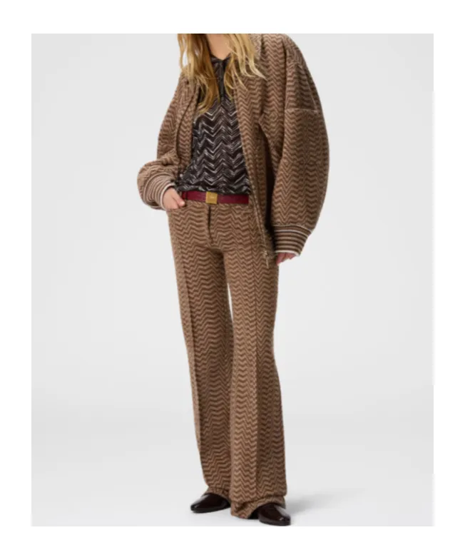 Missoni Irregular Chevron Patterned Bomber Jacket