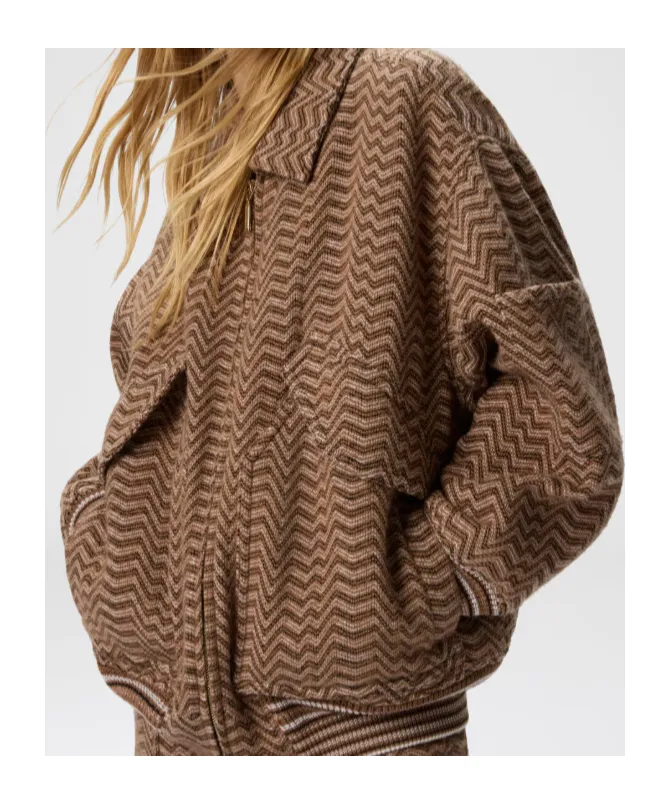 Missoni Irregular Chevron Patterned Bomber Jacket