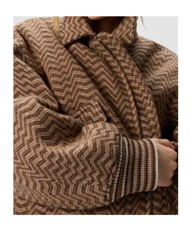 Missoni Irregular Chevron Patterned Bomber Jacket