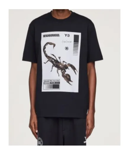 Y-3 X Neighborhood Graphic Printed Crewneck T-Shirt
