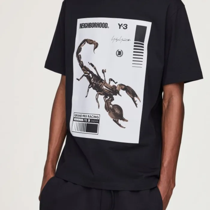 Y-3 X Neighborhood Graphic Printed Crewneck T-Shirt