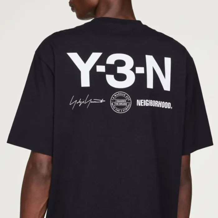 Y-3 X Neighborhood Graphic Printed Crewneck T-Shirt
