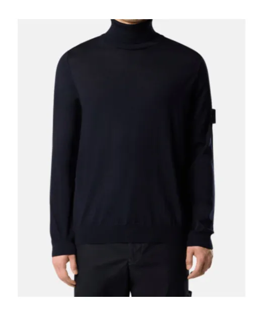 Stone Island Logo Patch Roll-Neck Jumper