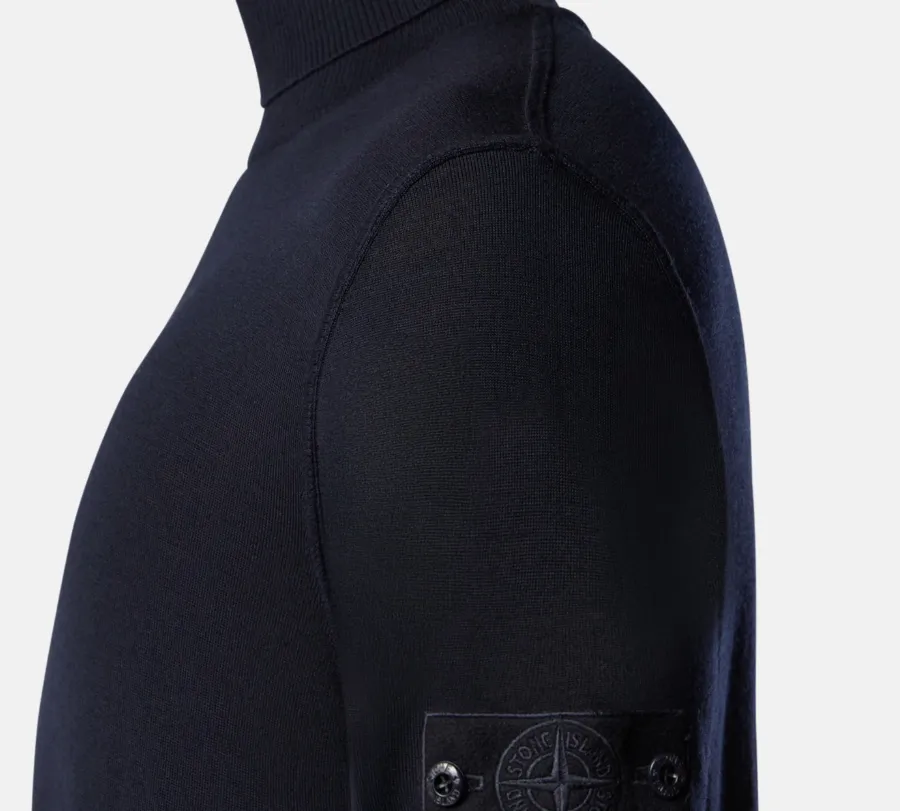 Stone Island Logo Patch Roll-Neck Jumper