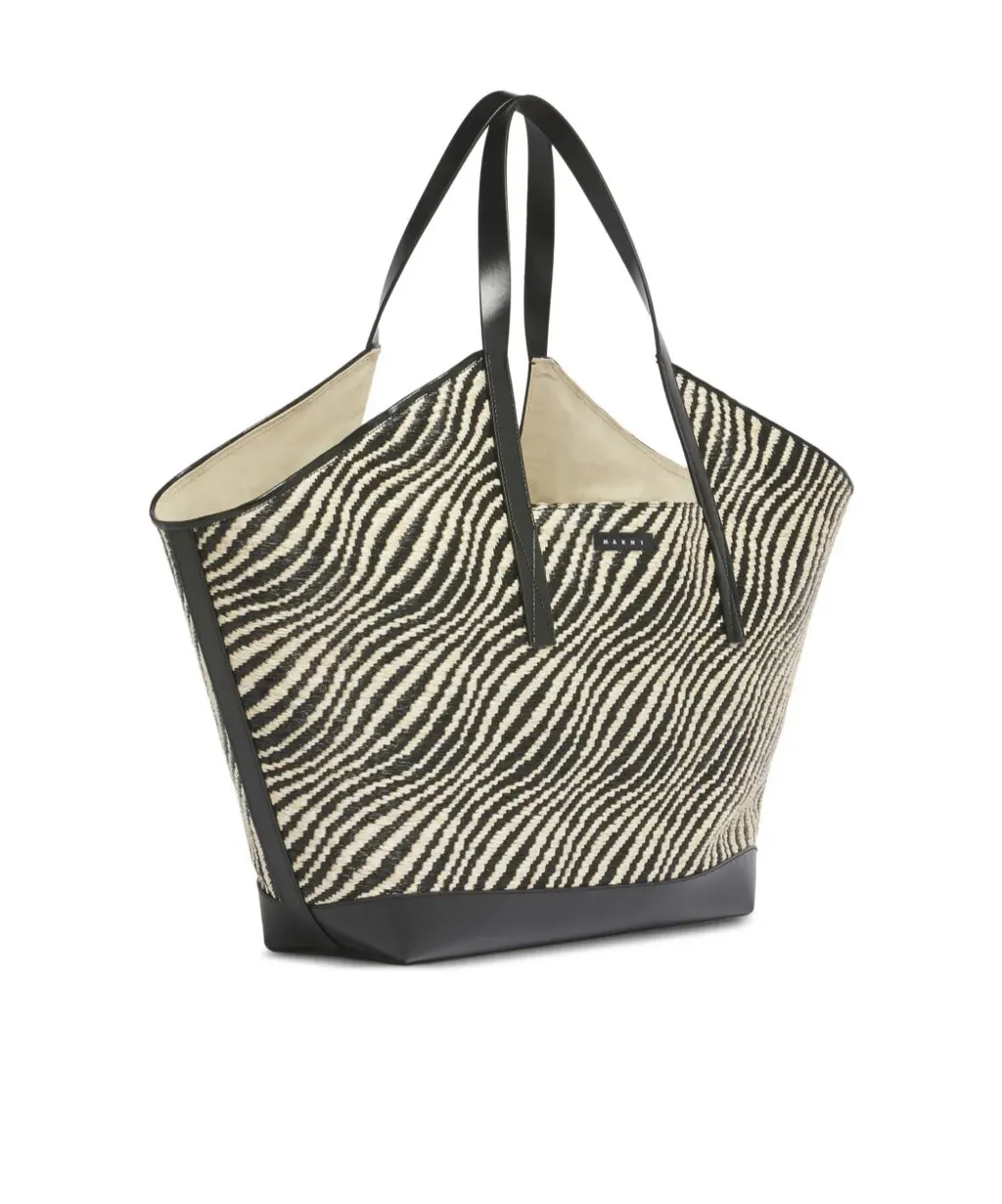 Marni Logo Patch Waves Tote Bag