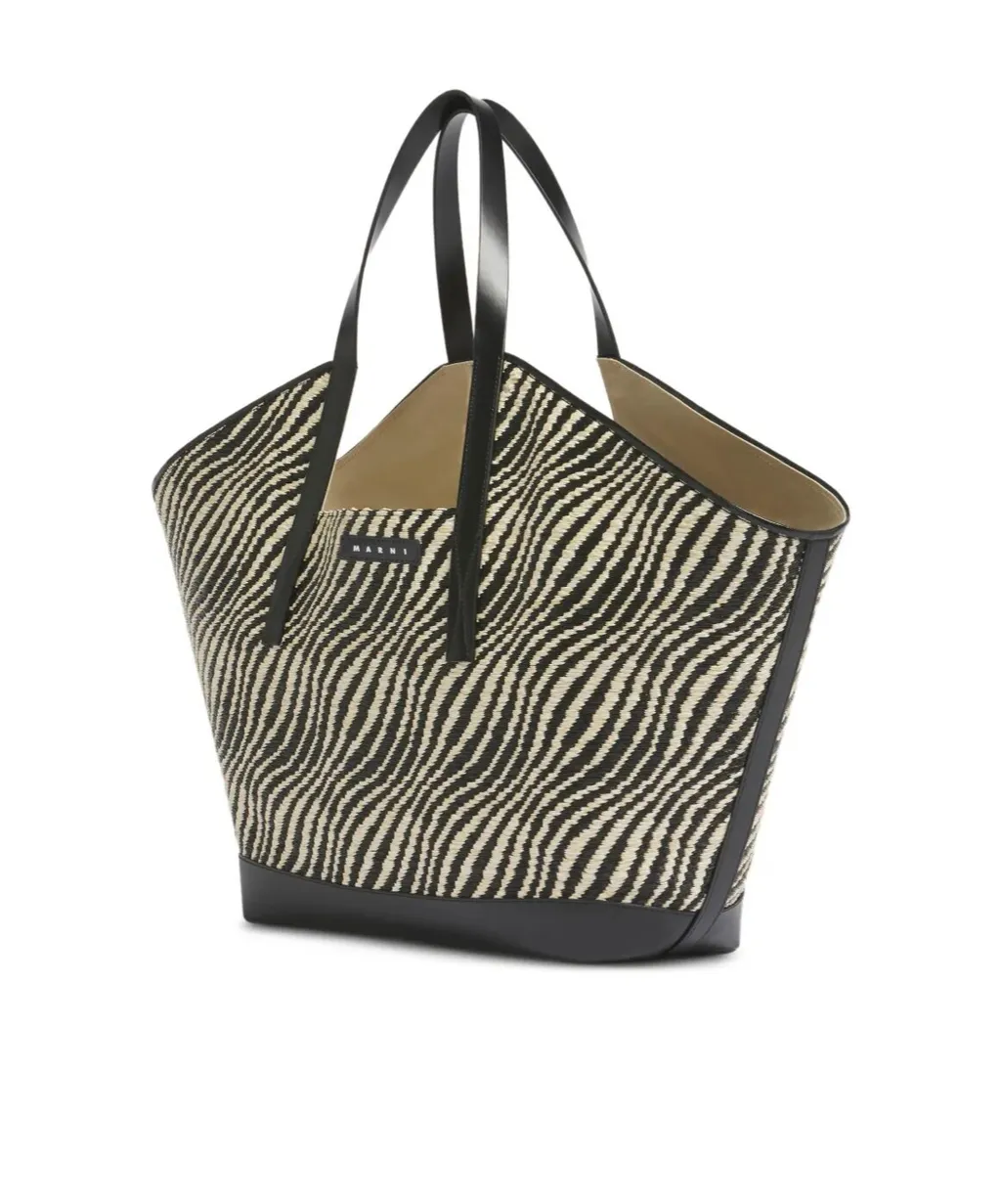 Marni Logo Patch Waves Tote Bag