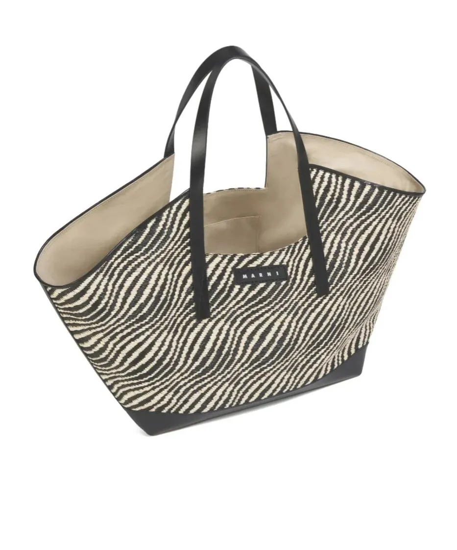 Marni Logo Patch Waves Tote Bag