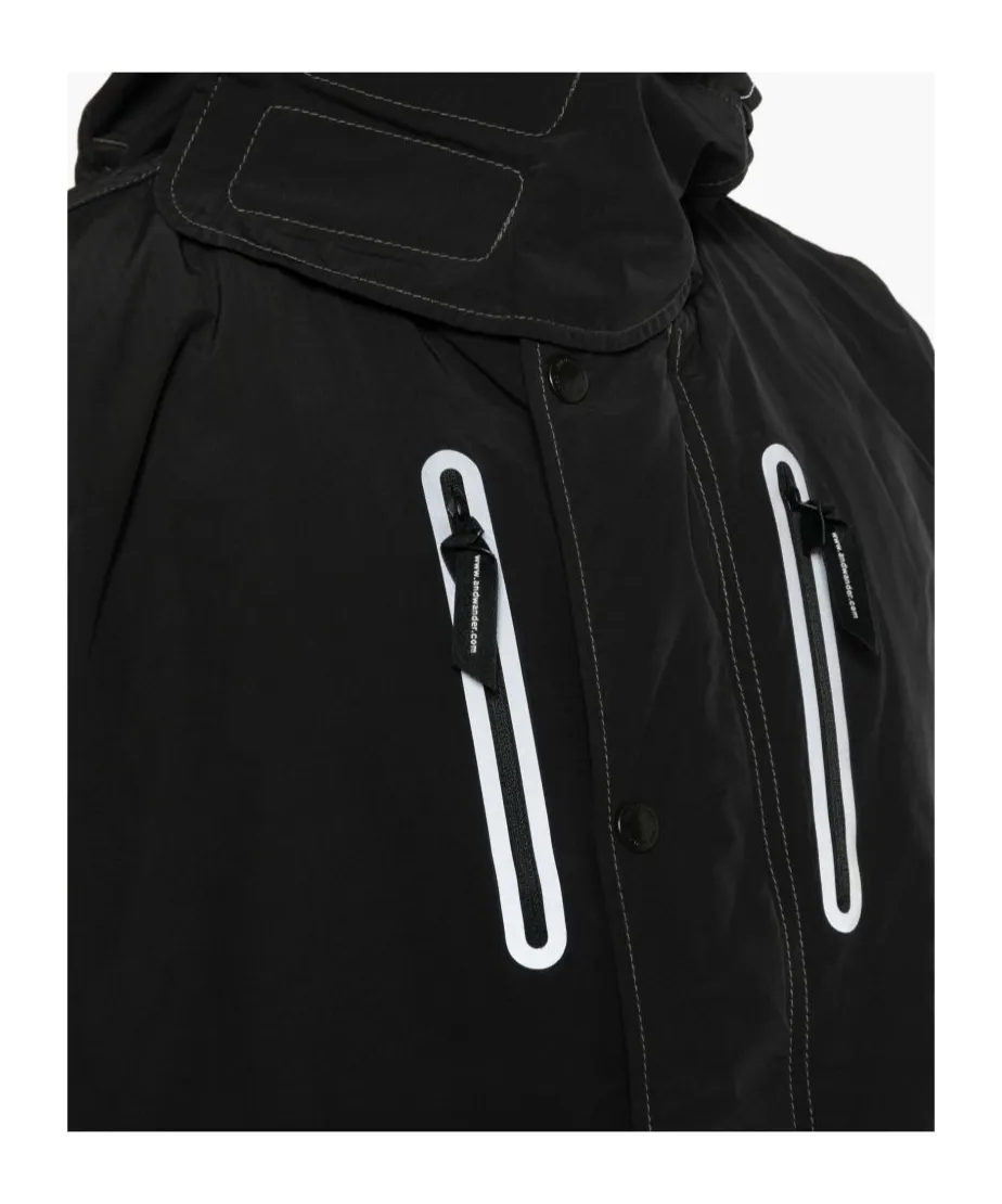 Reflective Stitching Hooded Casual Jacket