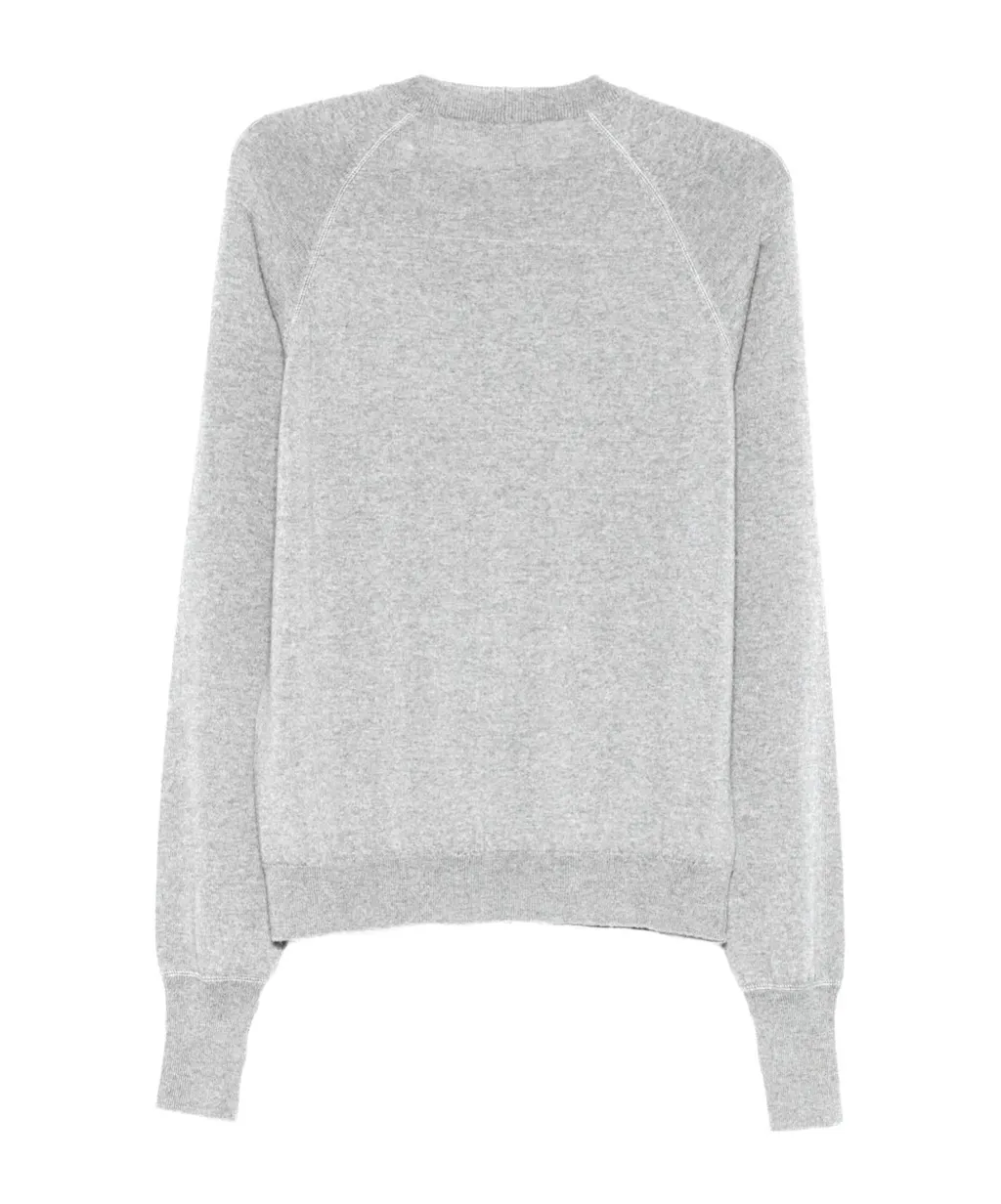 Ribbed Round-Necked Knitted Sweater