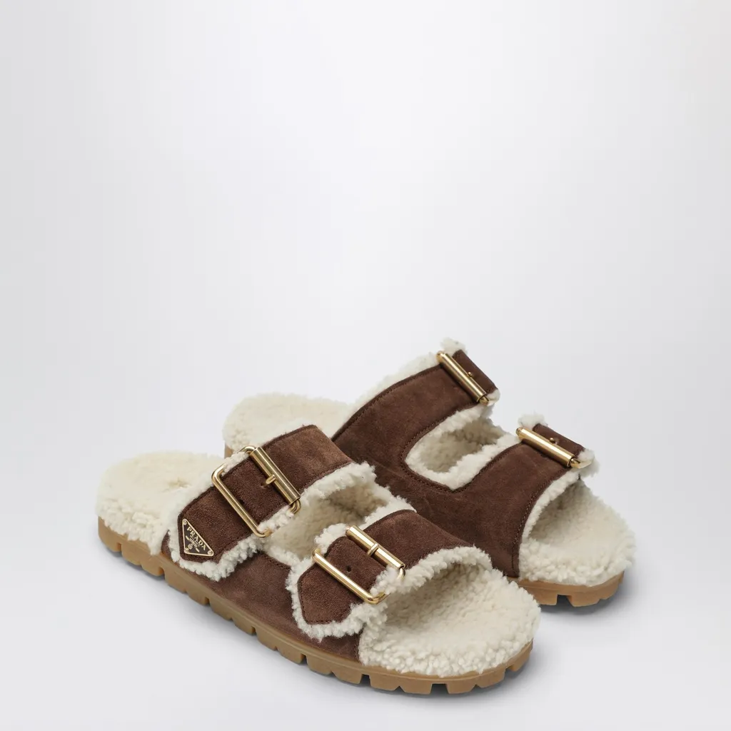 Prada Triangle-Logo Open-Toe Sandals