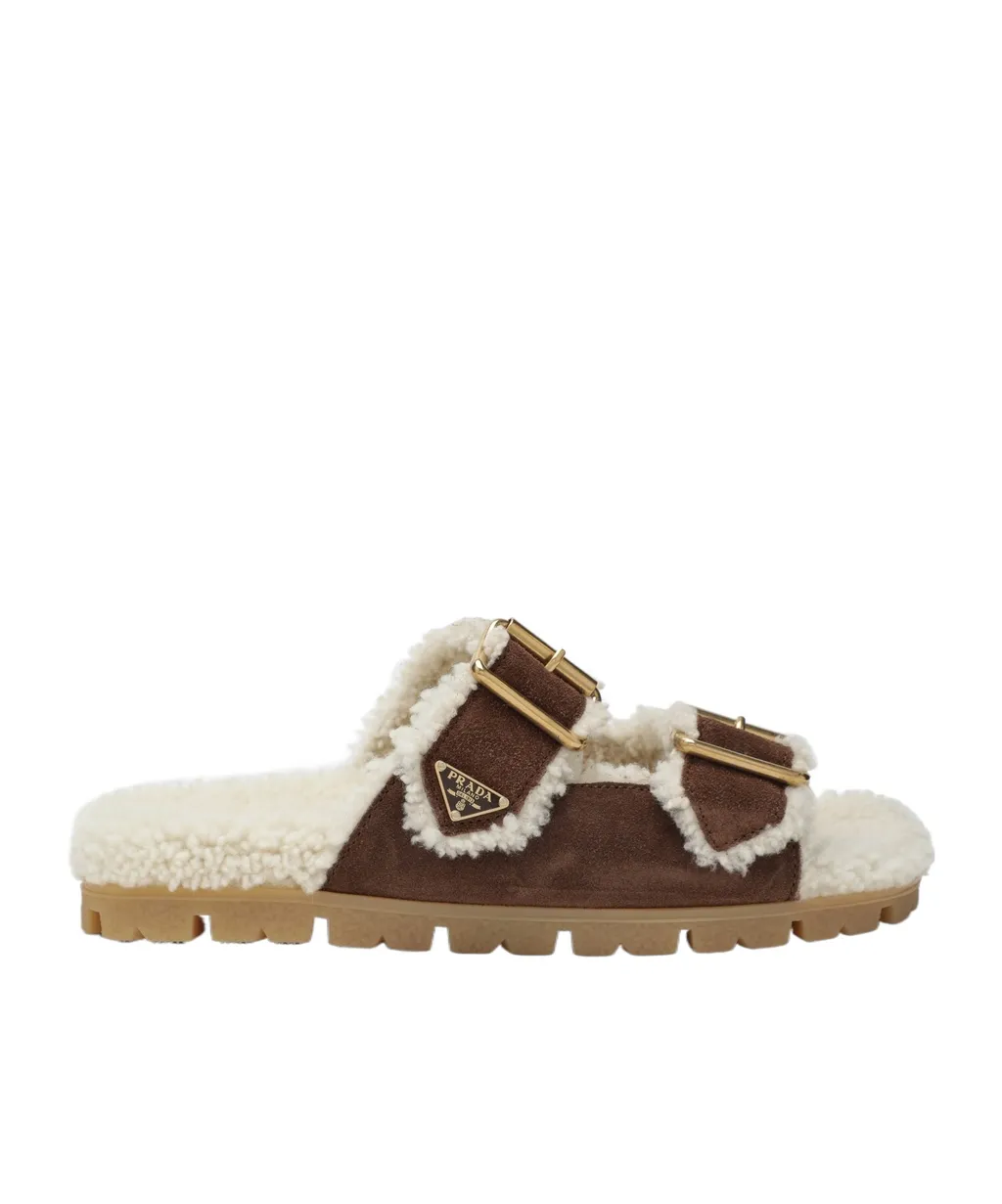 Prada Triangle-Logo Open-Toe Sandals