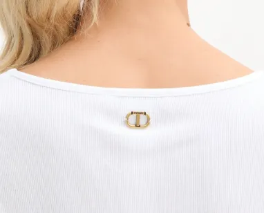 V-Neck Lace-Detail T-Shirt