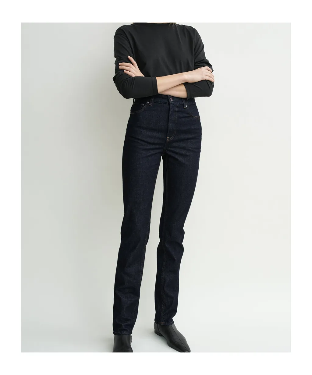 High-Waisted Slim-Fit Jeans