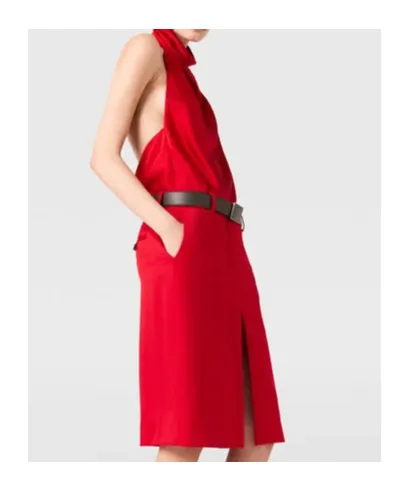 Lace-Trimmed Satin Midi Skirt