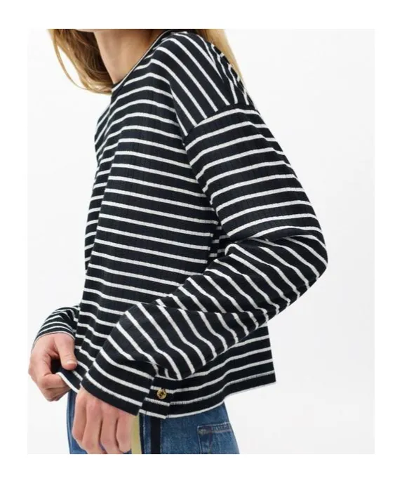 Knitted Striped Long-Sleeved T-Shirt