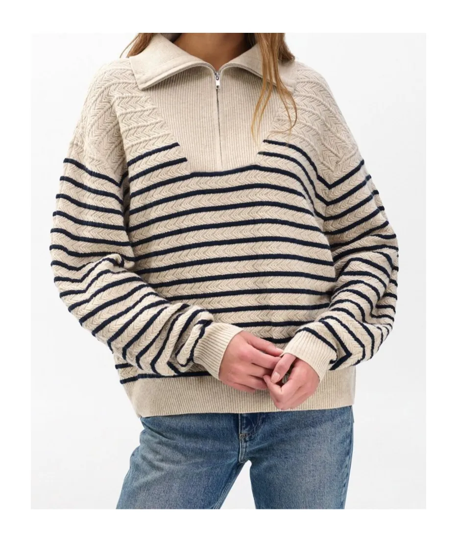 Natalia Cashmere Half-Zip Sweater