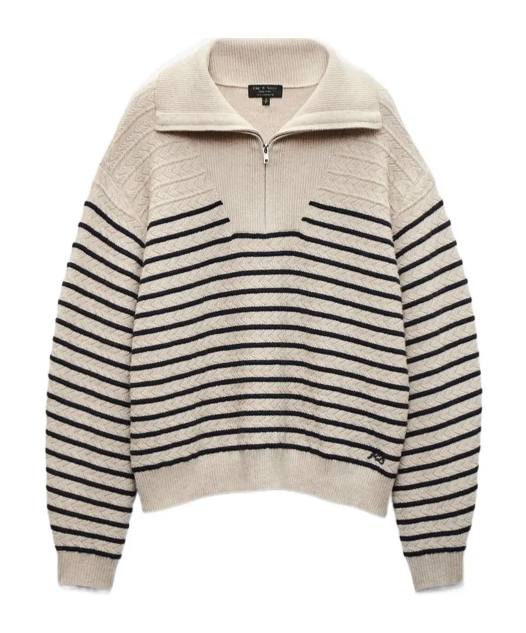 Natalia Cashmere Half-Zip Sweater