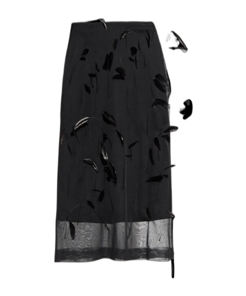Jil Sander Feather Detailed Skirt