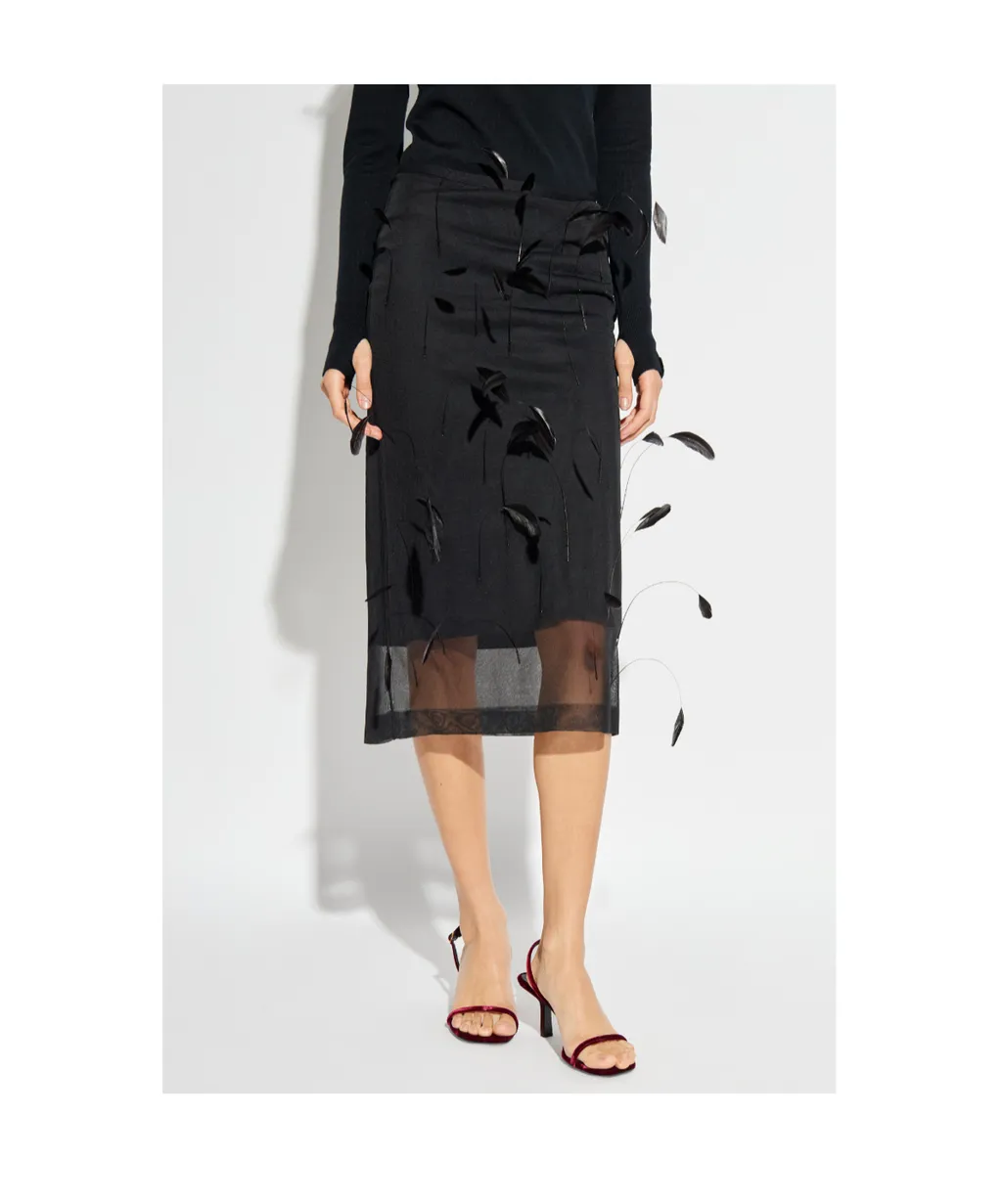 Jil Sander Feather Detailed Skirt