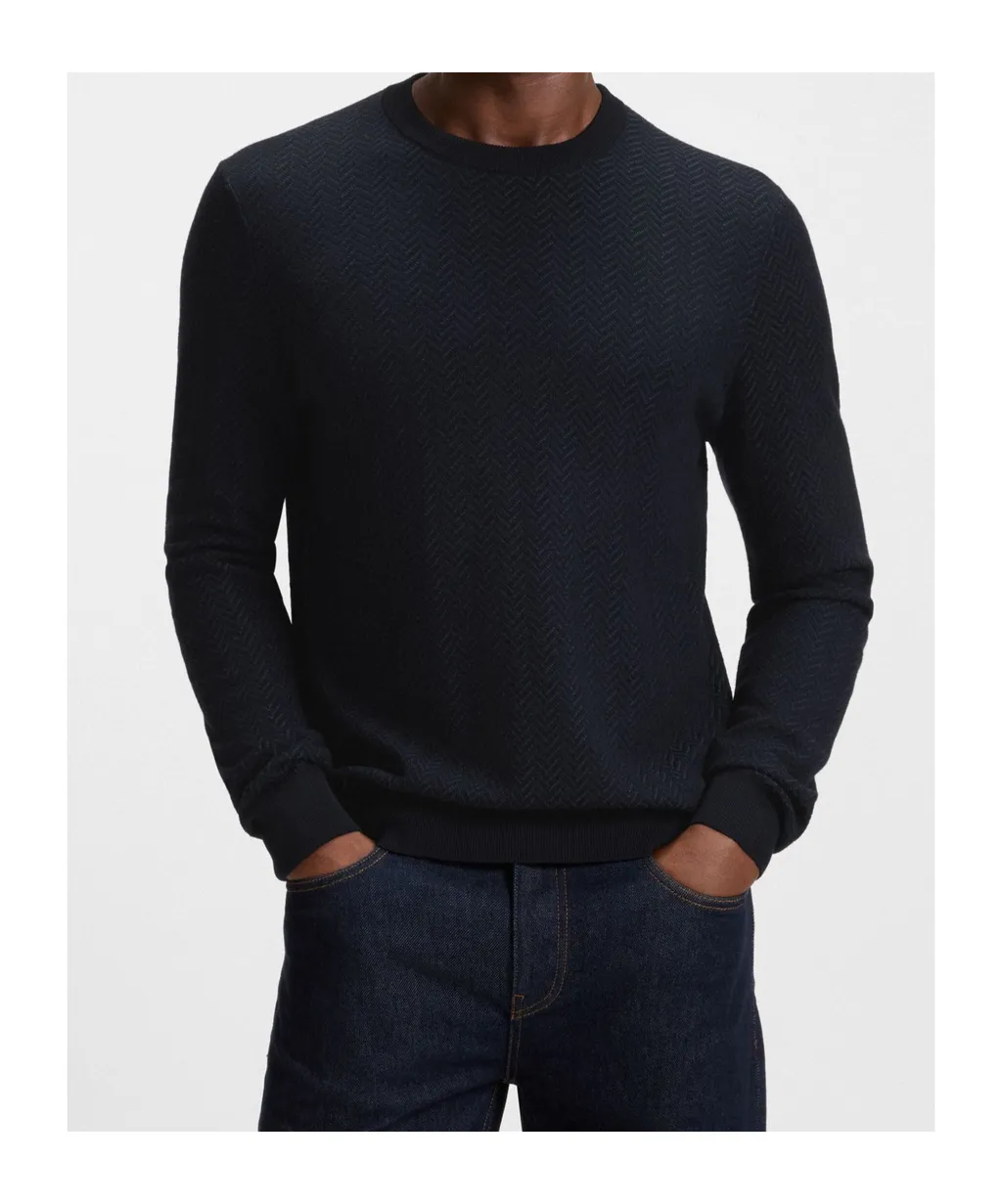 Boss Hugo Boss Herringbone Crewneck Jumper