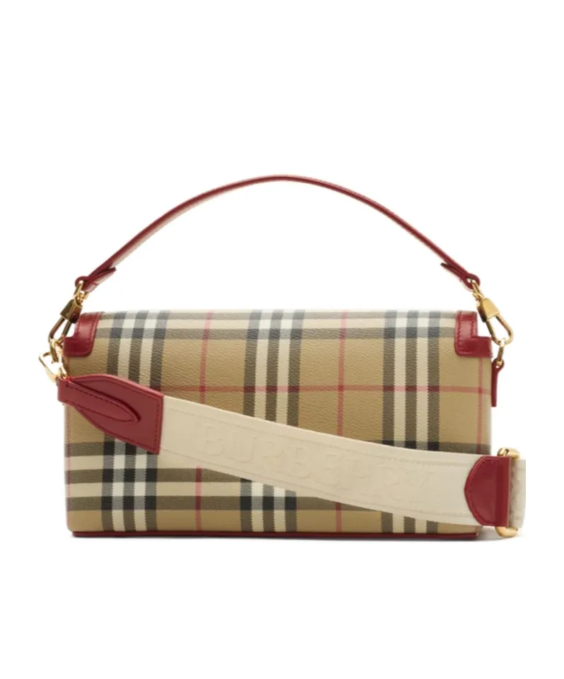 Burberry Checked Top Handle Note Bag
