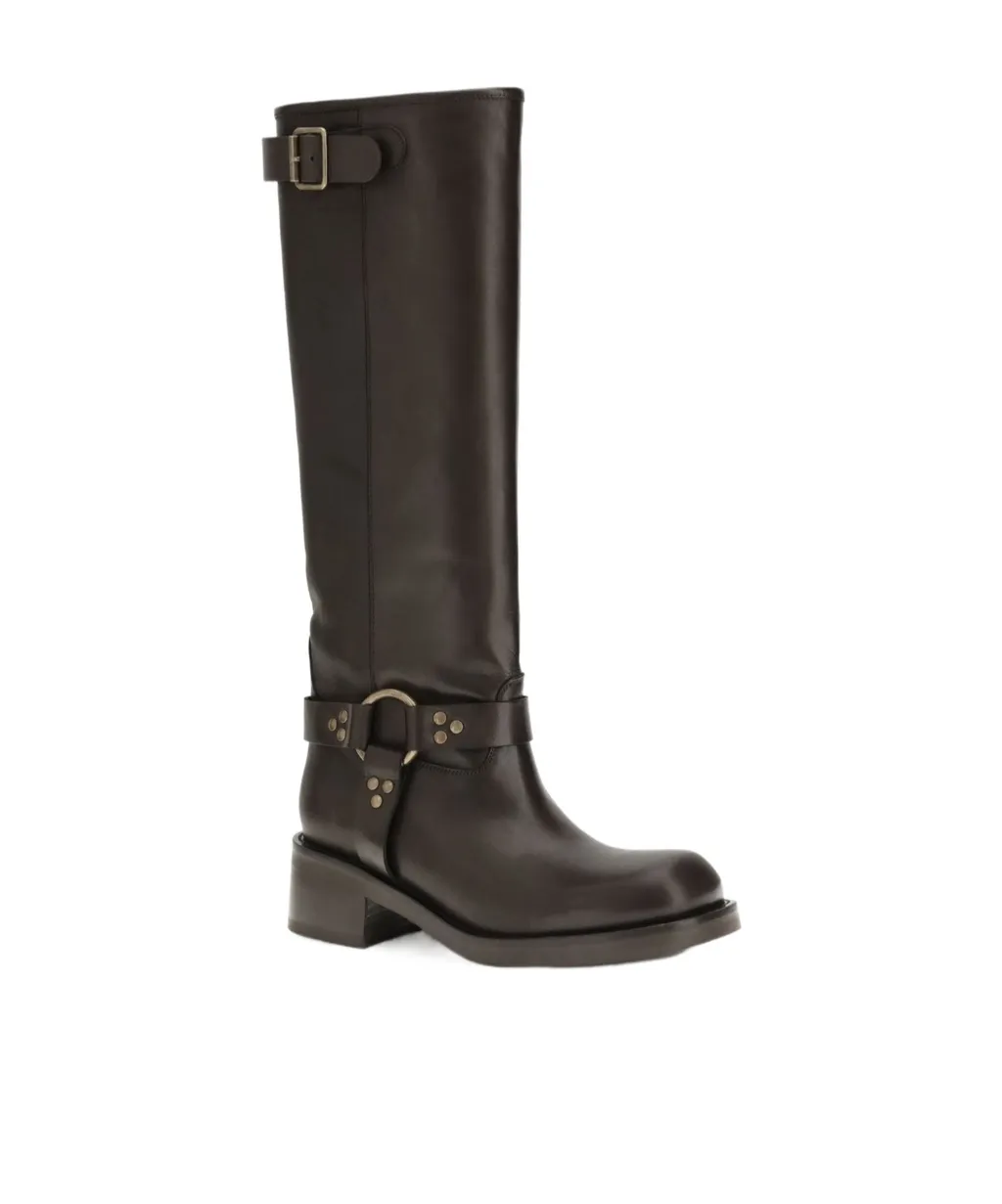 Square-Heeled Knee-High Boots