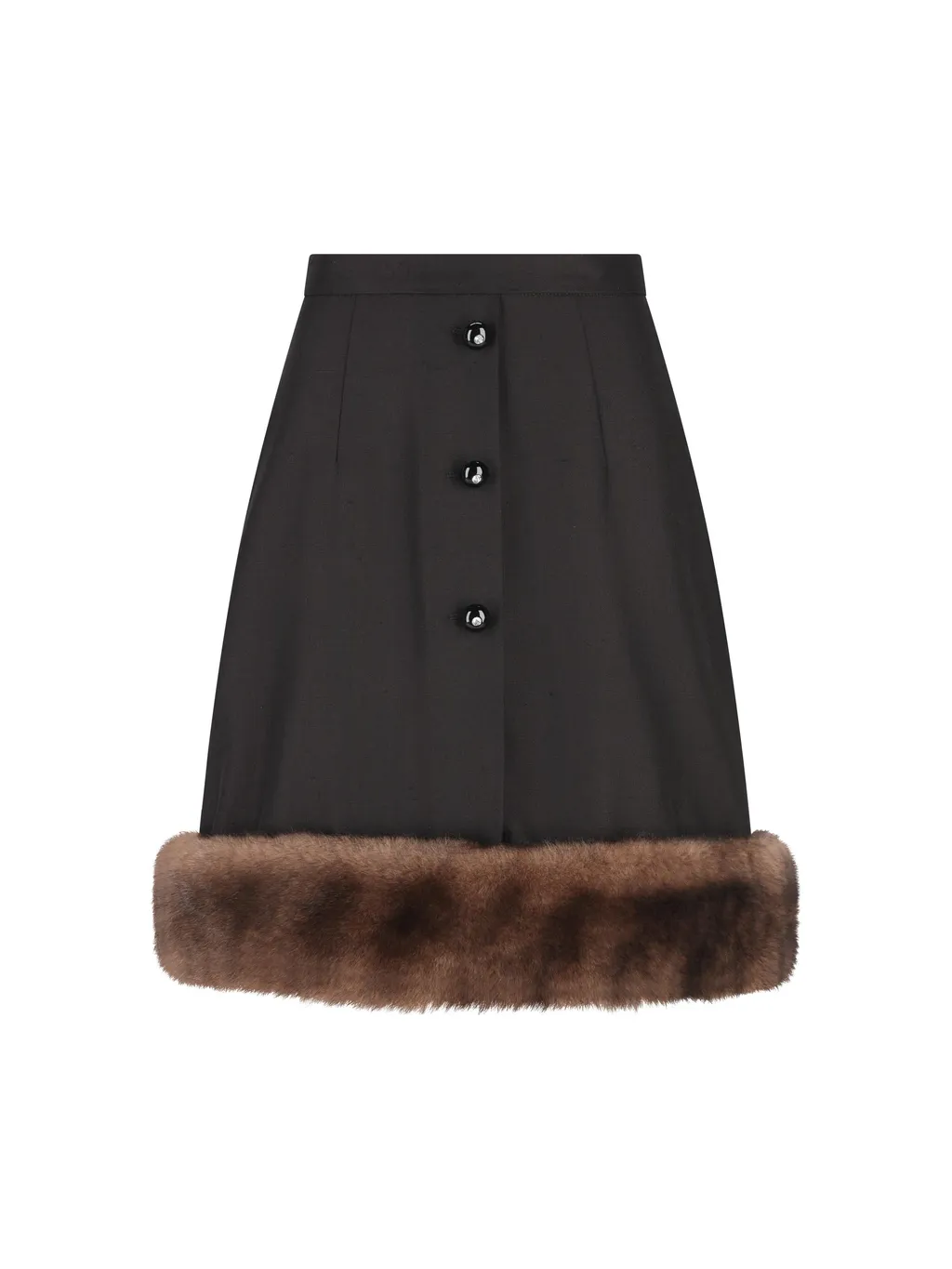 Valentino Shearling Trim Skirt