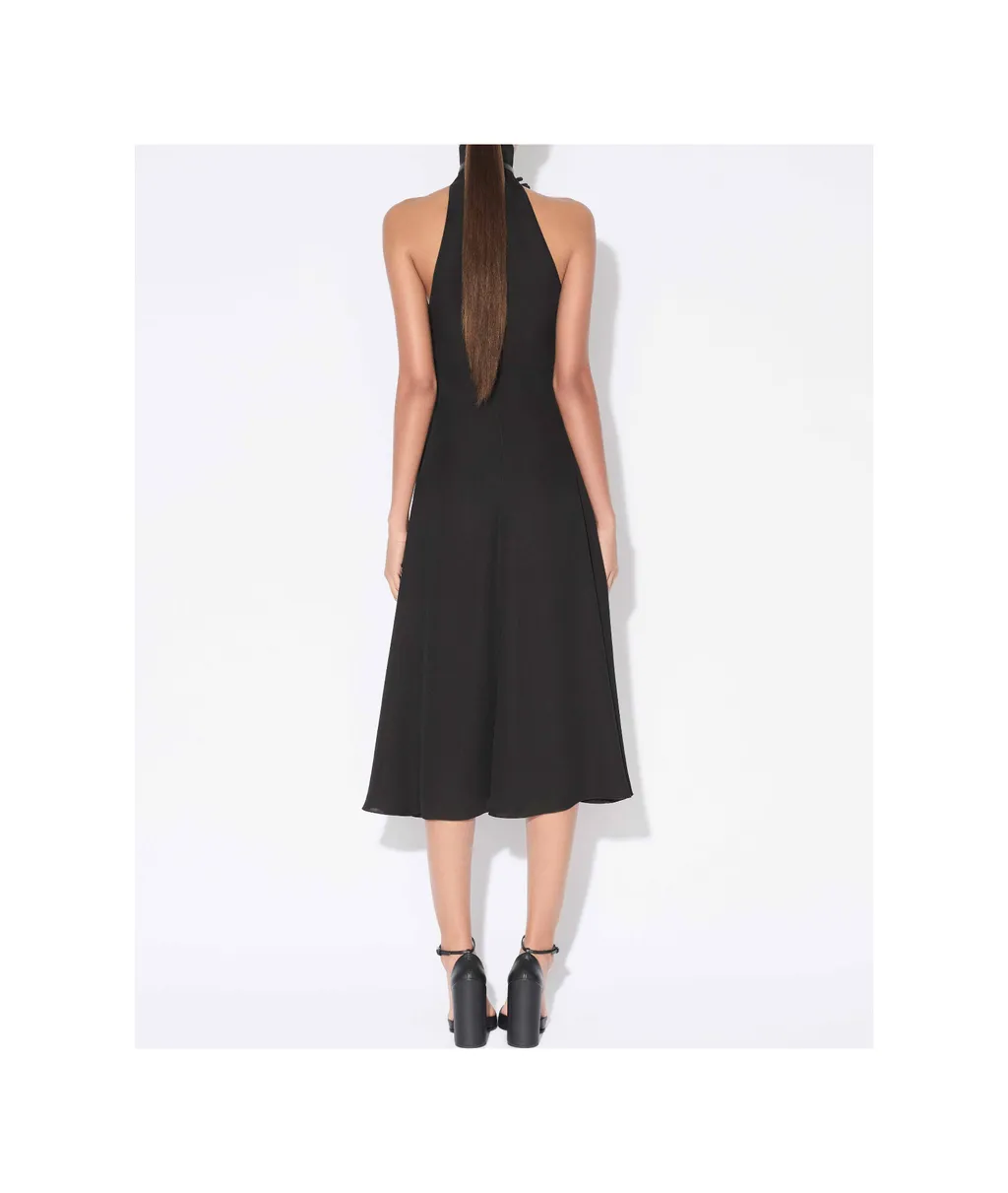 Floral Appliqu Halterneck Dress