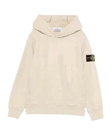 Stone Island Junior Logo Patch Long Sleeved Hoodie