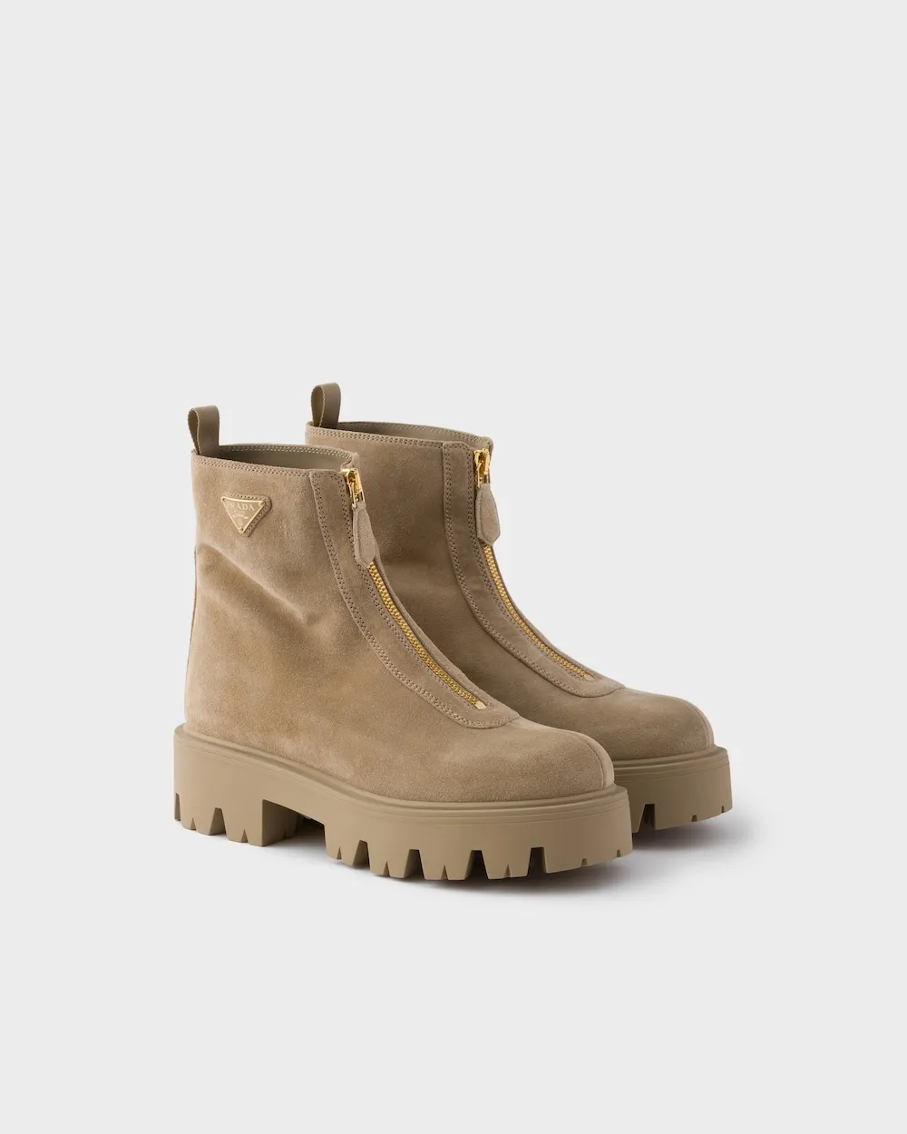 Prada Triangle-Logo Zipped Boots