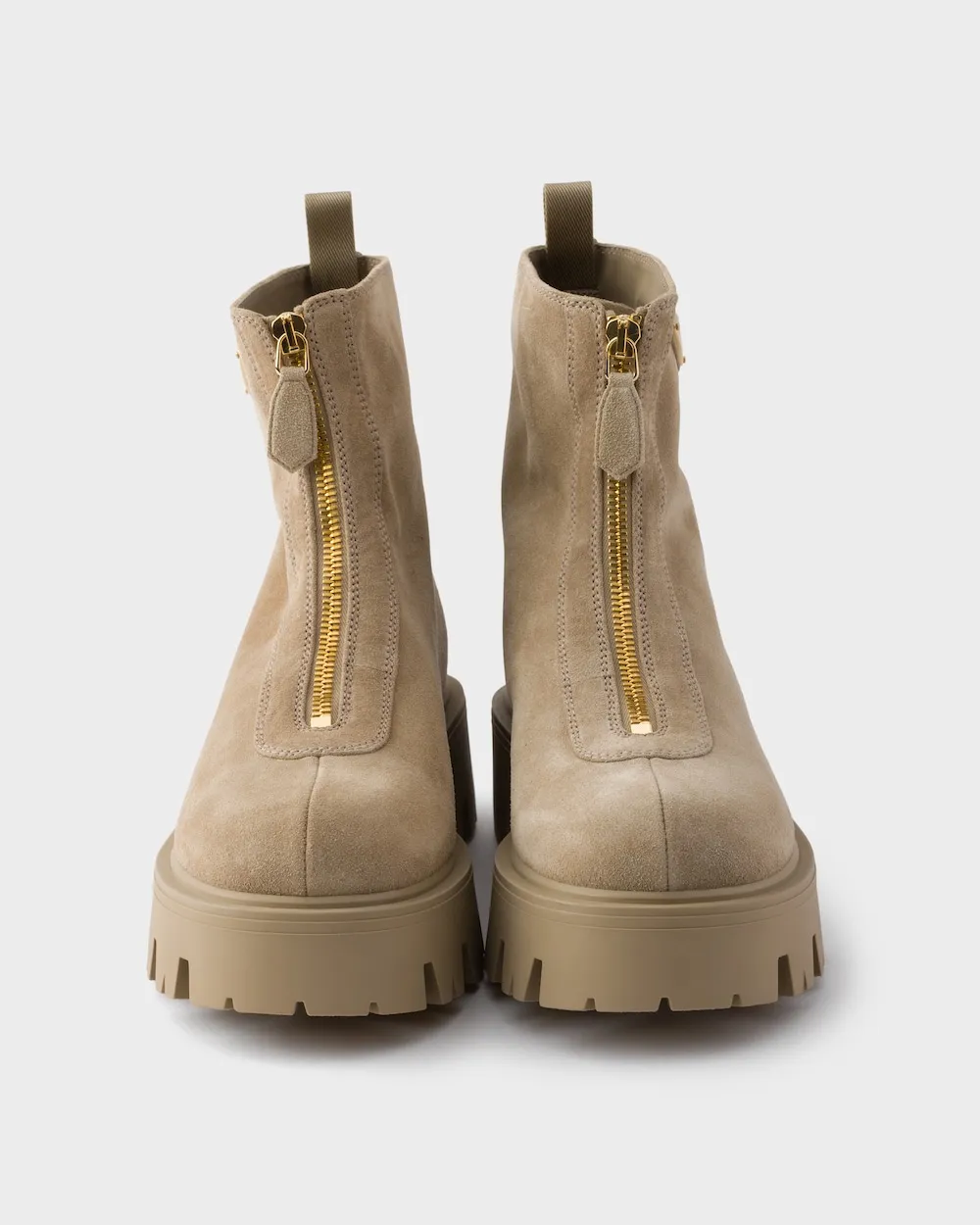 Prada Triangle-Logo Zipped Boots