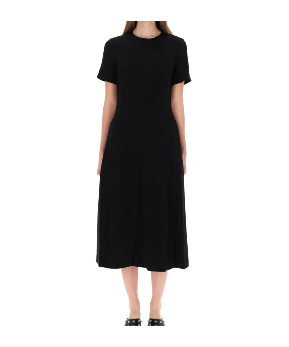 Theory Crepe Flared Hem Midi Dress