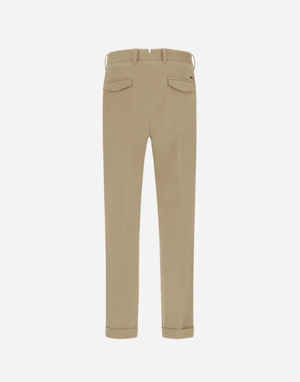 Pleated Cuffed Straight-Leg Trousers