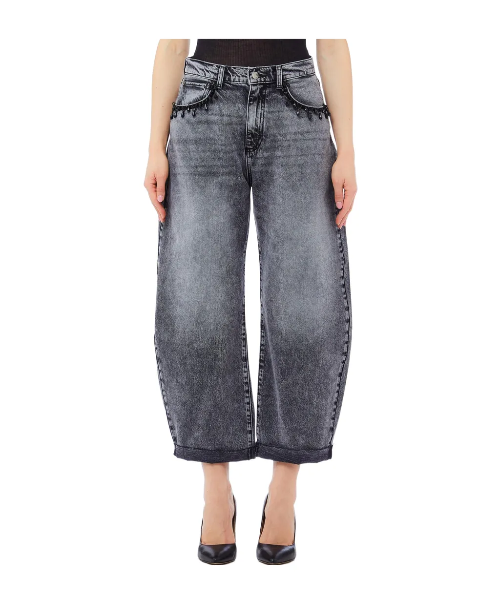 Denim Trousers With Belt Loops