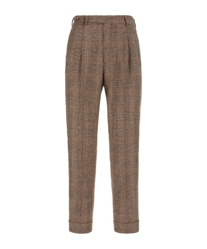 Plaid Belt Loop Casual Pants