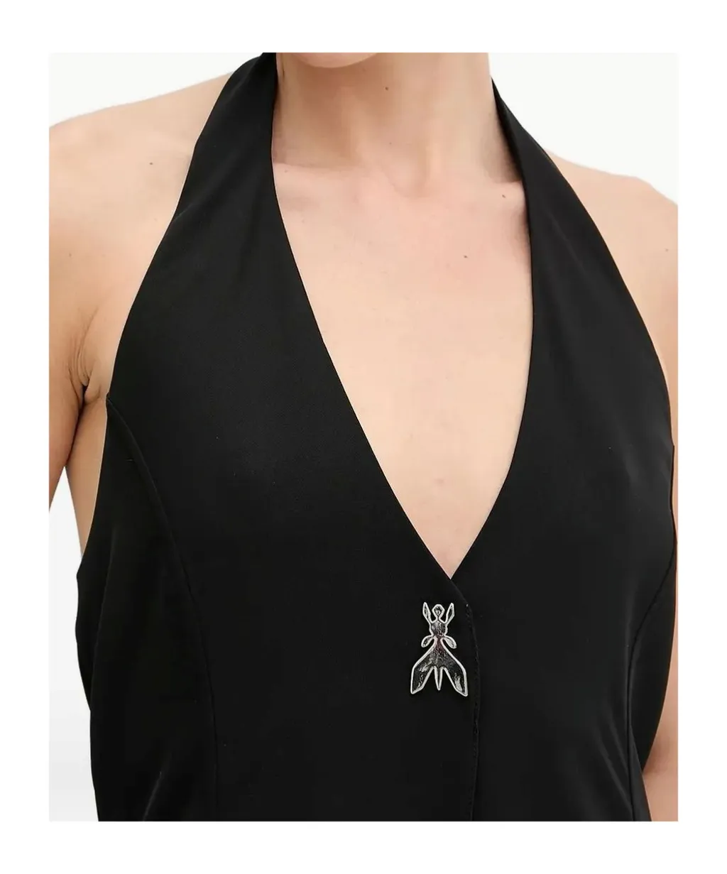 Halter Neck Insect-Detail Maxi Dress
